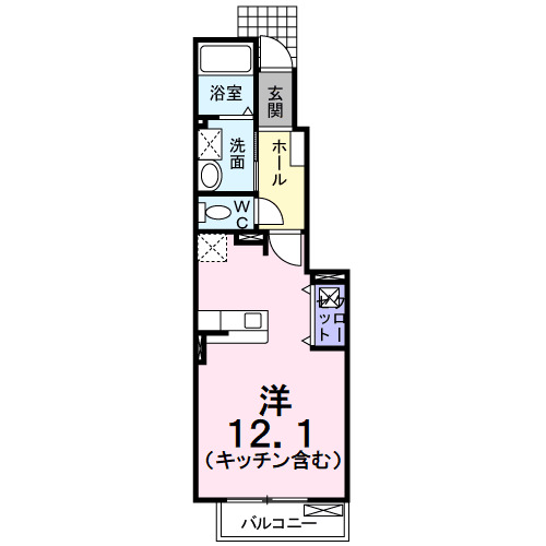 笛吹市一宮町田中のアパートの間取り