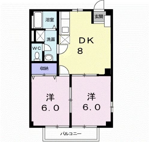 本宮市仁井田のアパートの間取り