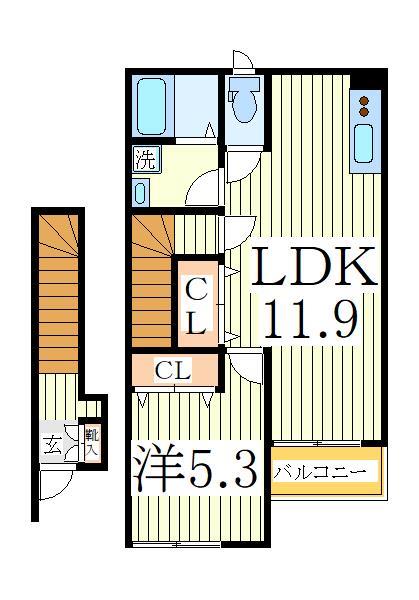 白井市冨士のアパートの間取り