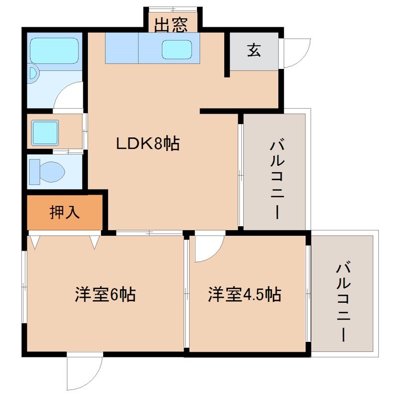 尼崎市杭瀬南新町のマンションの間取り