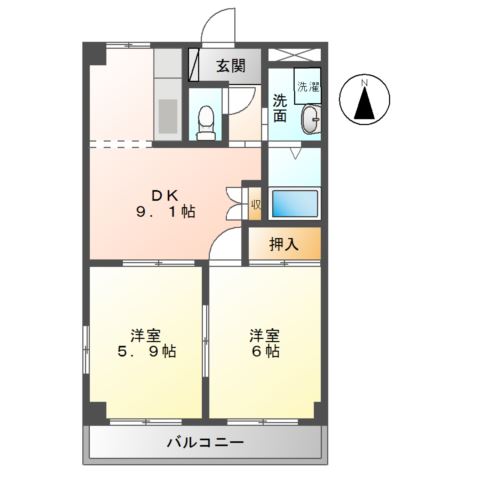 南足柄市沼田のアパートの間取り