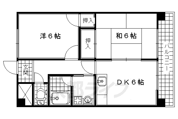 城陽市富野のマンションの間取り