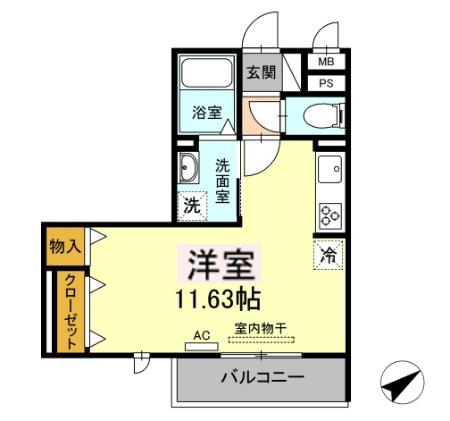 岡崎市舳越町のアパートの間取り