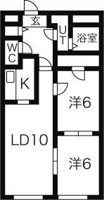 札幌市西区八軒八条東のマンションの間取り