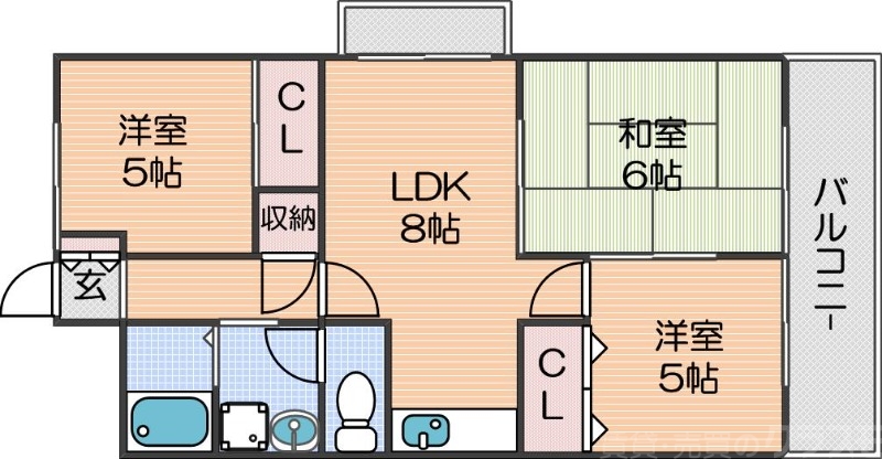 大阪市住之江区南加賀屋のマンションの間取り