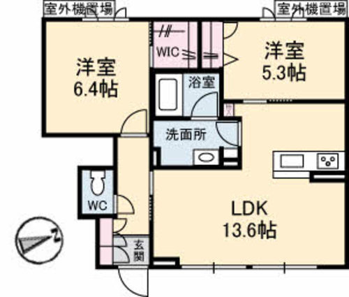 高知市朝倉本町のアパートの間取り