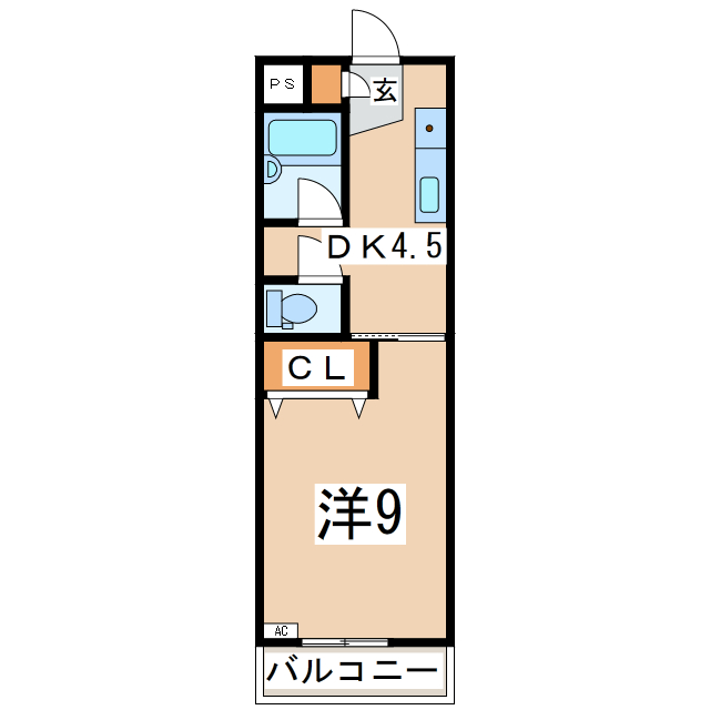 郡山市朝日のマンションの間取り