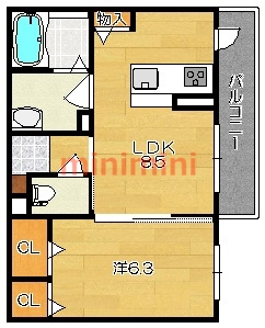 茨木市天王のマンションの間取り