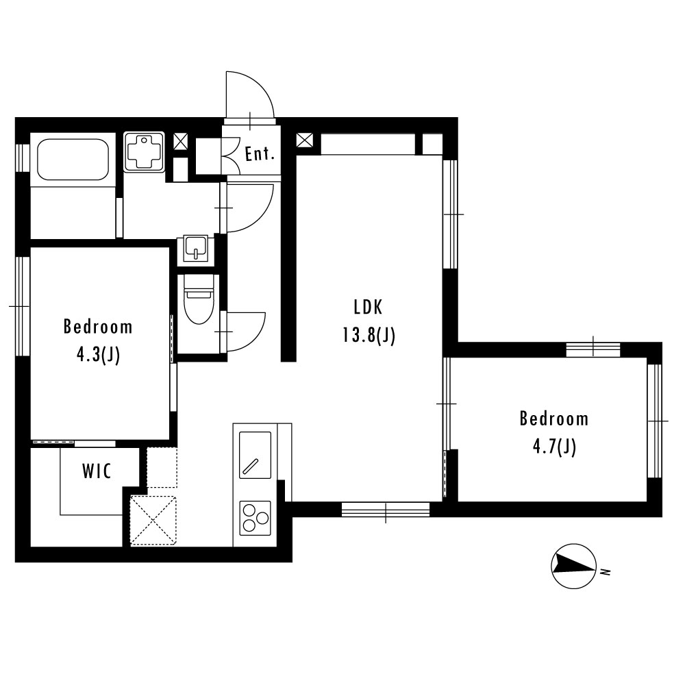 目黒区柿の木坂のマンションの間取り