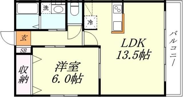 吉川市平沼のアパートの間取り