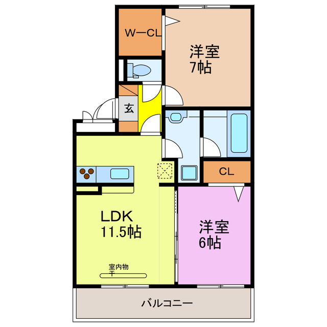 大津市富士見台のアパートの間取り