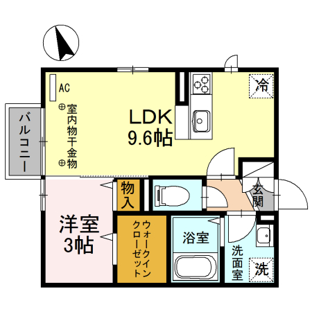 富山市鵯島のアパートの間取り