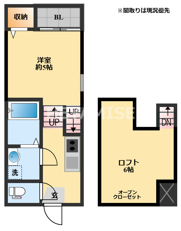 諫早市多良見町化屋のアパートの間取り