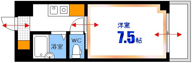 ＪＲ山陽本線 横川駅 徒歩5分 7階建 築33年の間取り写真