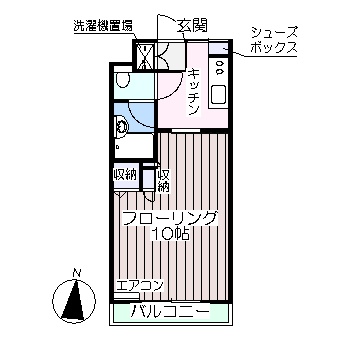 郡山市田村町徳定のアパートの間取り