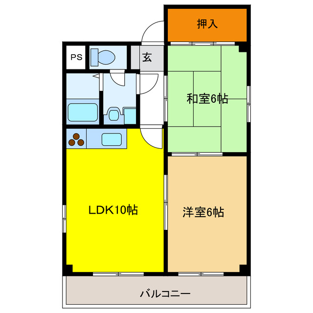 岐阜市加納安良町のマンションの間取り