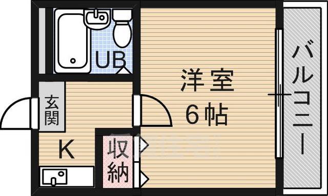 京都市山科区四ノ宮川原町のマンションの間取り