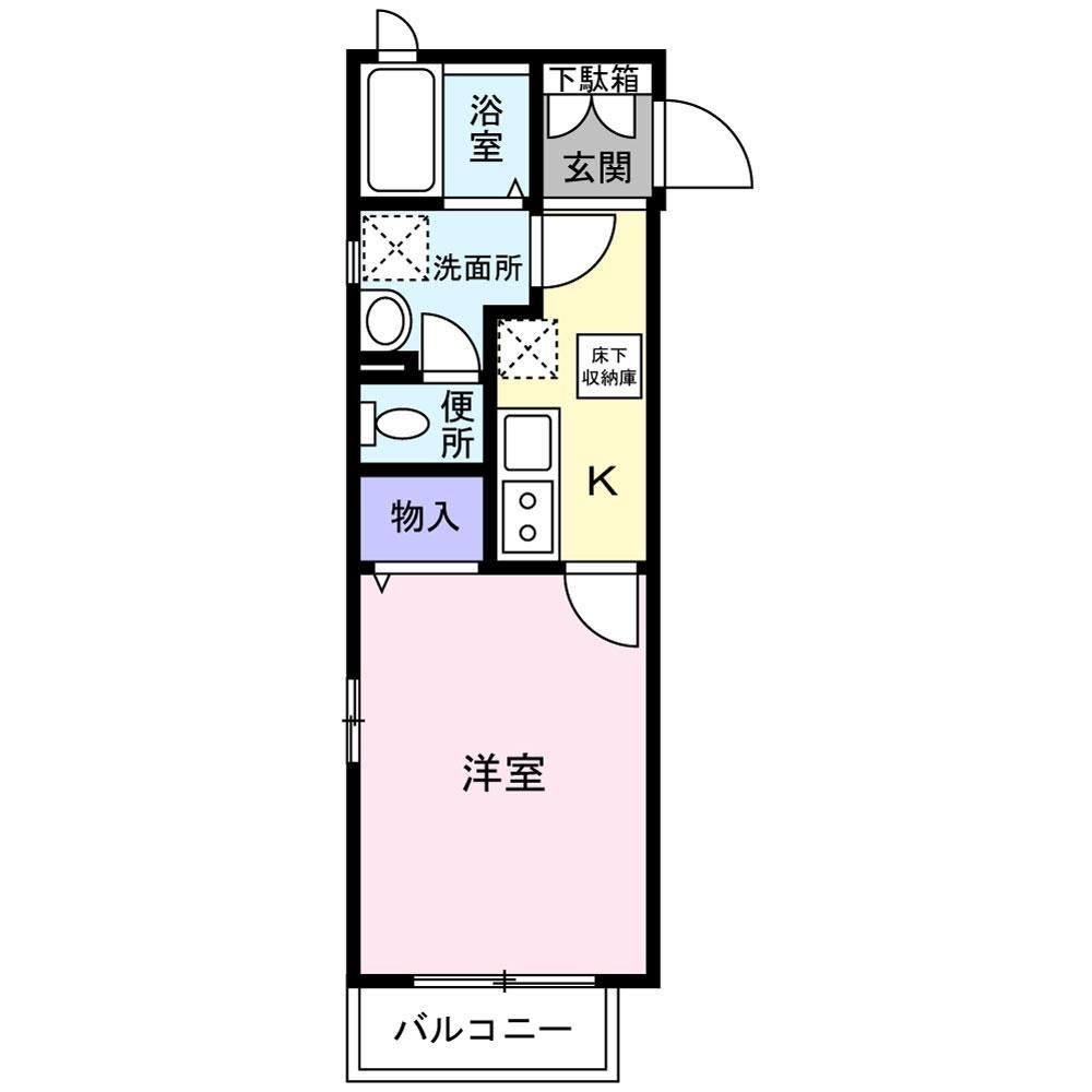 仙台市青葉区藤松のアパートの間取り