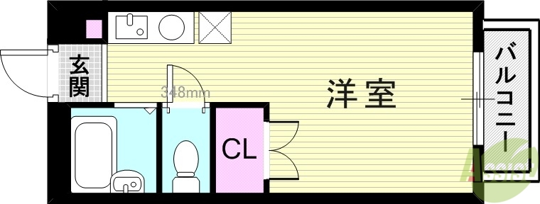 【尼崎市椎堂のアパートの間取り】