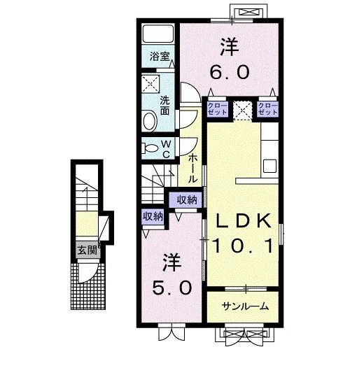 パティオすみれの間取り