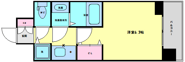 エイペックス心斎橋東の間取り