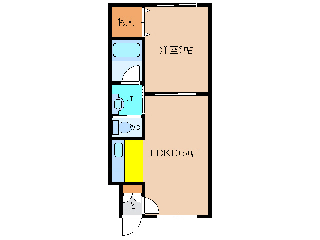 函館市西桔梗町のアパートの間取り