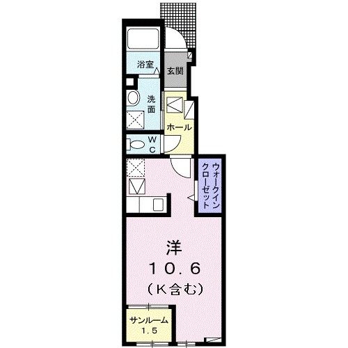 【大竹市南栄のアパートの間取り】