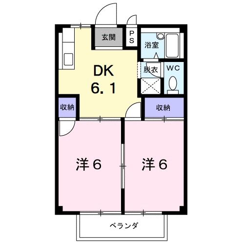 鈴鹿市岡田のアパートの間取り