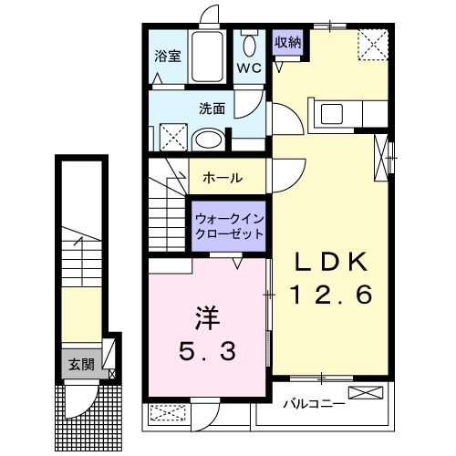 高砂市緑丘のアパートの間取り