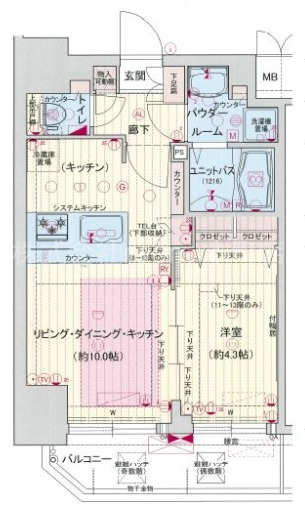 プレサンス中之島公園アティレの間取り