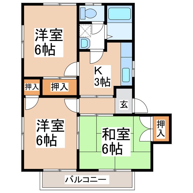 コーポベルフェイスＢ棟の間取り