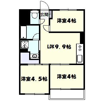 青梅市千ヶ瀬町のマンションの間取り