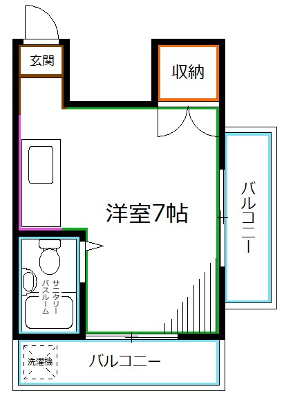 中野区沼袋のアパートの間取り