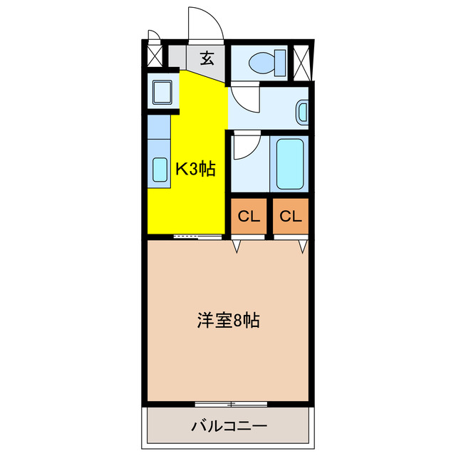 安八郡安八町大森のアパートの間取り