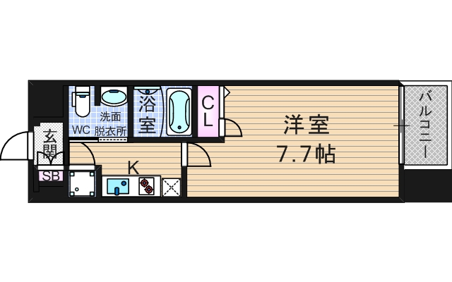 レジュールアッシュ南堀江の間取り