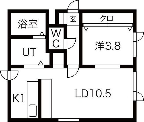 札幌市東区北四十八条東のアパートの間取り