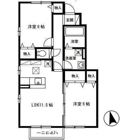 仙台市太白区山田上ノ台町のアパートの間取り