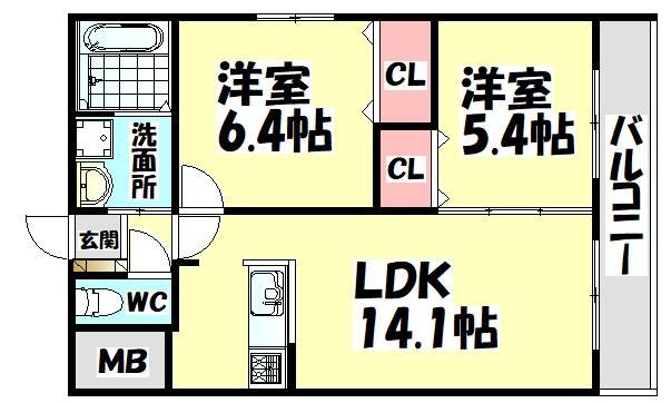 ハーベストコート伯太の間取り