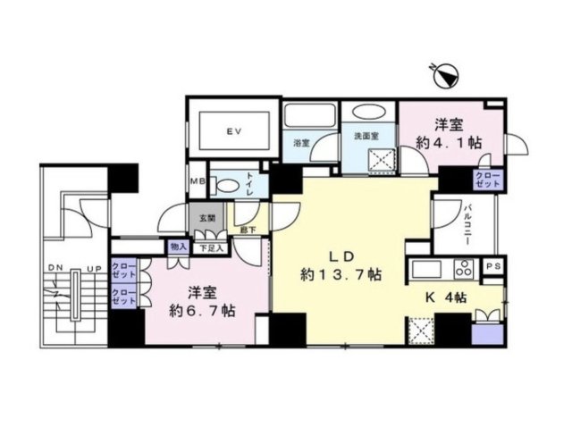 中央区銀座のマンションの間取り