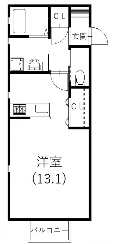 浜松市中央区富塚町のアパートの間取り