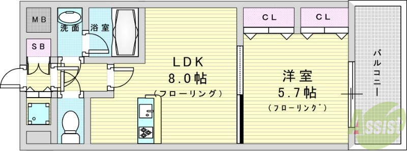 センターヒル御幣島の間取り