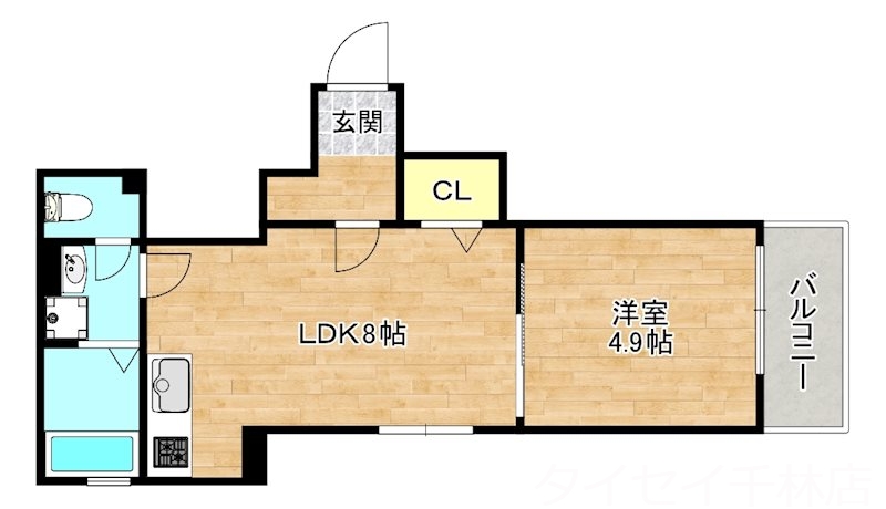 【大阪市旭区千林のアパートの間取り】