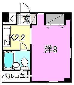 松山市木屋町のマンションの間取り