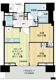 名古屋市中区錦のマンションの間取り