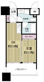 福岡市博多区神屋町のマンションの間取り