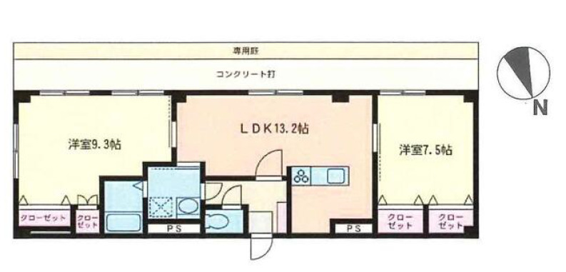 キューブ向ヶ丘IIの間取り