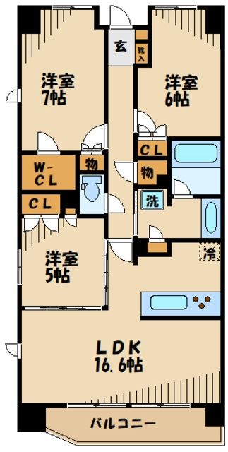 相模原市南区上鶴間本町のマンションの間取り