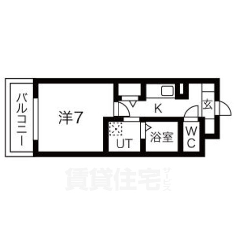 京都市伏見区深草極楽町のマンションの間取り