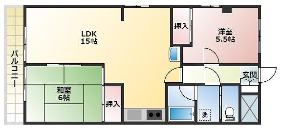 高知市大川筋のマンションの間取り