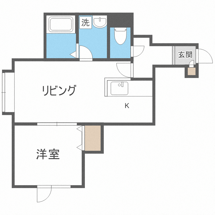 札幌市東区本町二条のアパートの間取り